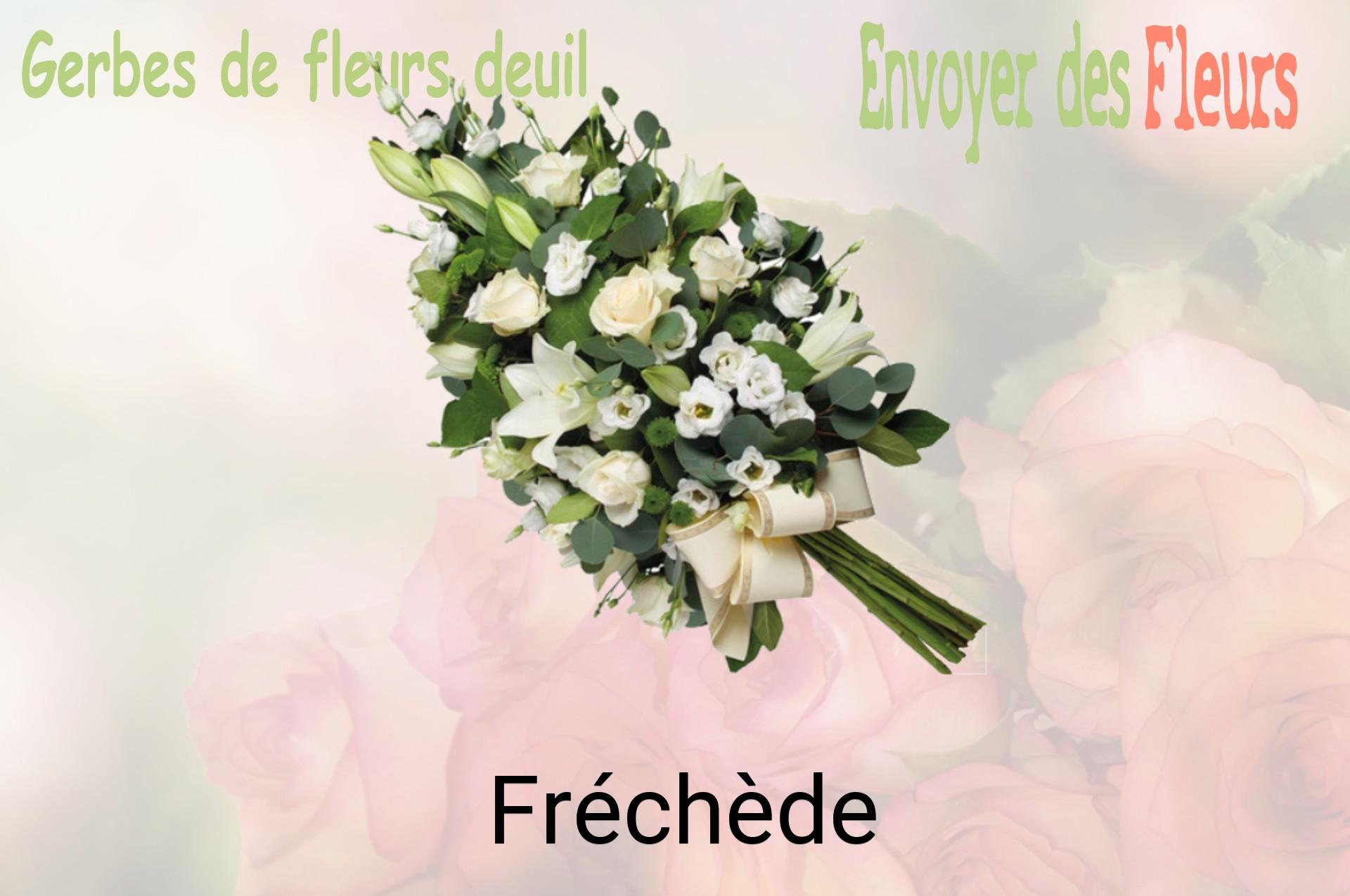 Gerbe de fleurs de deuil livrée à Fréchède